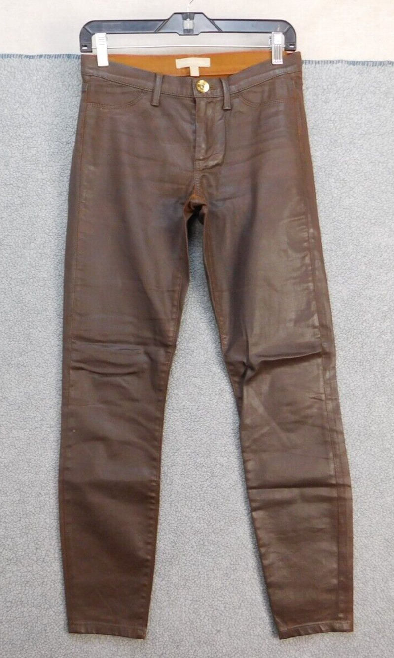 Banana Republic Jeans Womens 27 Brown Coated Denim Skinny Ankle